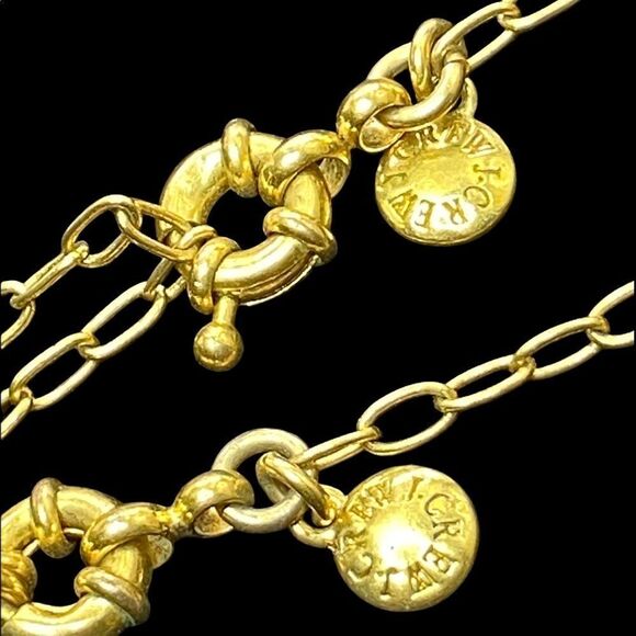 J Crew Necklace Gold Tone Amber Color Stones 30” adjustable-2 necklaces - Picture 2 of 9